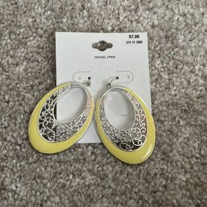 Yellow and silver earrings